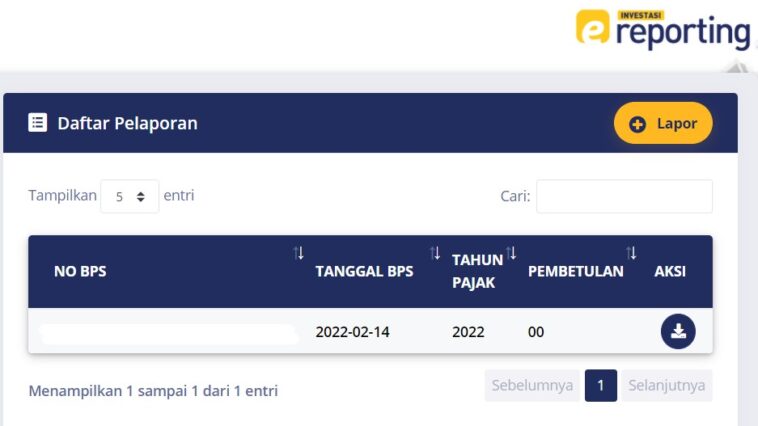 Laporan Reinvestasi Dividend - Insentif Dividend