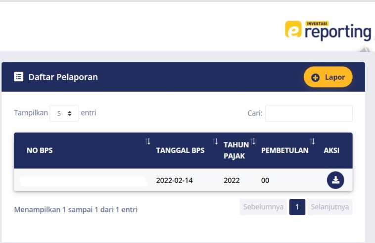 Laporan Reinvestasi Dividend - Insentif Dividend